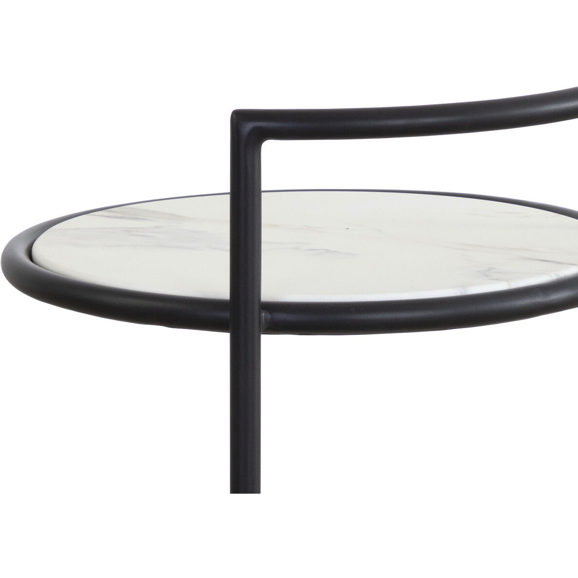 Parga 25 X 14 inch Black / Marble Look Outdoor End Table
